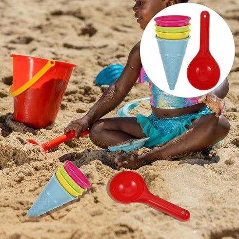 5pcs Childern Beach Toy Kids Beach Toys Ice Cream Cup Toys...