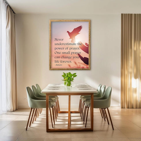 Posterizer 1 pcs-Never Underestimate The Power of Prayer-Religious Posters- Gifts for Christians-Decor for Church, Sunday School Classroom- unfram...
