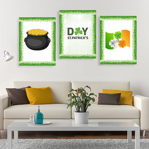 49.2 Ft St. Patrick's Day Bulletin Board Border Roll, Shamrock Clover Bulletin Board Border Trim for St. Patrick's Irish Party Classroom Office Bu...