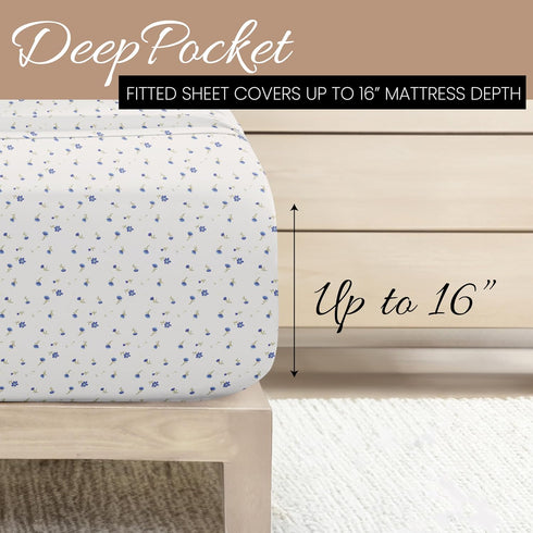 Linen Market Double-Brushed Patterned Microfiber Twin Sheet Set 3 Piece – Oeko-TEX Certified Ultra Soft & Wrinkle-Free - 16" Deep Pocket Sheets - ...