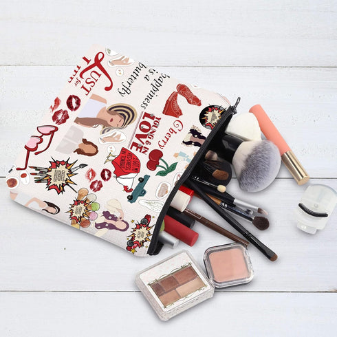 G2TUP Singer Album Cosmetic Makeup Bag Lana Fans Gift Song Lyrics Zipper Pouch Bag Singer Concert Merchandise (Happiness Is MG)...