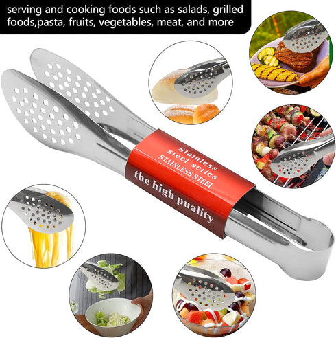 6 Pack Buffet Tongs,Stainless Steel Serving Tongs Serving Utensils 7Inch,9Inch,12Inch...
