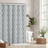Biscaynebay Extra Long Textured Fabric Shower Curtains 72" W x 84" L, Silver Grey Morocco Pearl Printed Hotel Spa Luxury Decorative Bathroom Curta...