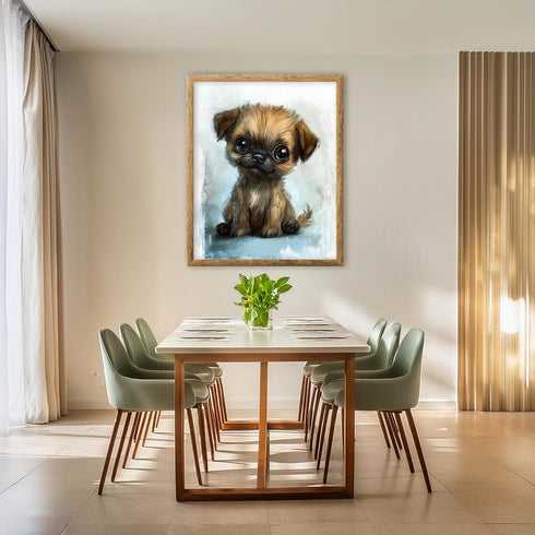 Posterizer 1 pcs-cute illustration of tiny dog-puppy 1-Kids Room Art-Art for Animal Lovers-Decor for nursery toddlers kids room- unframed wall art...