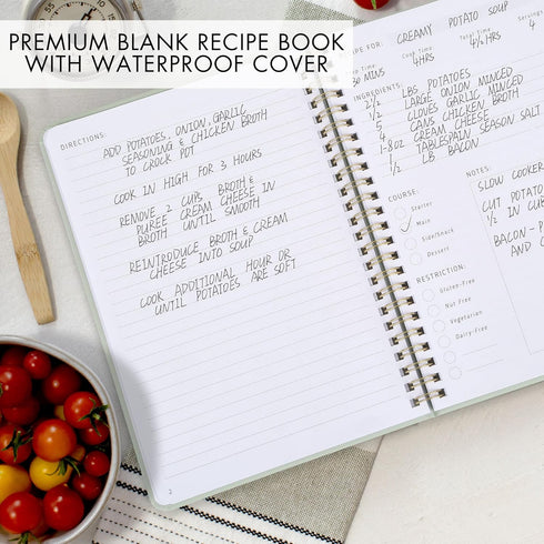 ZICOTO Aesthetic Blank Recipe Book - The Perfect Recipe Notebook to Write in Your Own Recipes - Simplified Blank Cookbook to Organize Your Recipes...