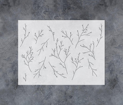 GSS Designs Reusable Tree Twigs Stencils 12x16Inch Tree Branch Wall Stencils Large Repeated Pattern Stencils for Painting on Walls Wood Furniture ...