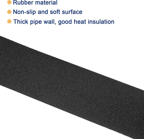 MECCANIXITY Foam Grip Tubing Handle Grips 17mm ID 5mm Wall Thick 295mm Black Non-slip for Fitness, Tools Handle Support 4 Pack...