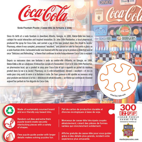 MasterPieces 300 Piece EZ Grip Jigsaw Puzzle - Coca-Cola Soda Fountain - Family-Friendly Fun - 18”x24...