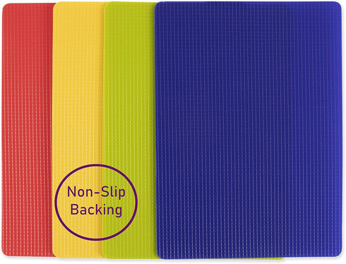 Dexas Heavy Duty Grippmat Flexible Cutting Board Set of Four 8 x 11 inches...