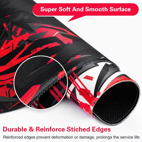 Gaming Mouse Pad, Canjoy Extended Mouse Pad 31.5x15.7inch XXL Large Big Computer Keyboard Mouse Mat Desk Pad with Non-Slip Base and Stitched Edge ...