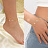 SLOONG Evil Eye Bracelet Anklet Hamsa Hand Bracelet 14K Gold Plated Dainty Bracelet Anklet White Blue Cz Pendant Bracelet Anklet for Women, Adjust...
