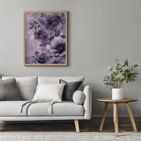 Posterizer 1 pcs-purple dainty pastel aesthetic flowers-Floral & Botanical Art-Abstract & Modern Art-Decor for Home & Office- UNFRAMED Wall Art...