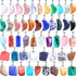 Jadive 50 Pieces Crystal Stone Pendants Gemstone Charms Irregular Healing Chakra Beads Moon Shape Pendants Natural Gemstone Beads Quartz Charms fo...