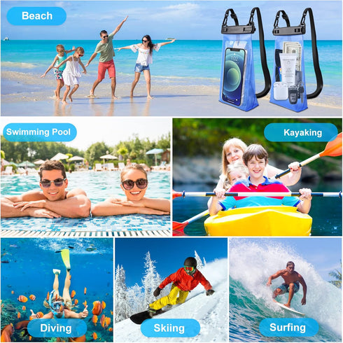 Large Capacity Waterproof Phone Pouch Floating, Waterproof Bag Case for iPhone 15 14 13 12 11 Pro Max X XR 8 Plus Samsung Up to 6.9'', IPX8 Water ...