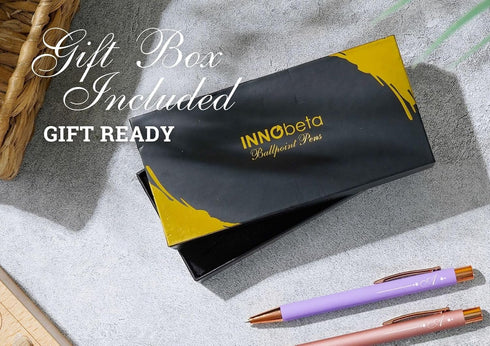 InnoBeta Monogrammed Gifts Ballpoint Pen Set of 4, Initial Letter Gifts for Housewarming, Birthday, Thanksgiving, Christmas - J...