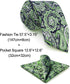 S&W SHLAX&WING Mens Ties Gray Blue Green Neckties for Men Silk Paisley Classic Size Necktie with Pocket Square Set...