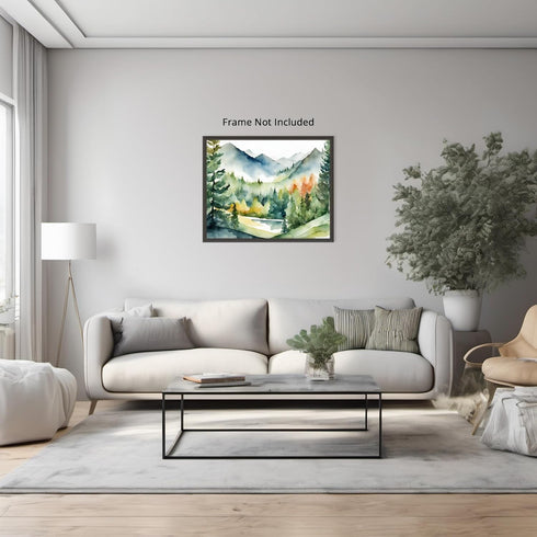 Posterizer 1 pcs- mountains and trees beautiful landscape nature 7-Landscape & Nature Art-Floral Botanical Art- Decor for Home & Office- unframed ...