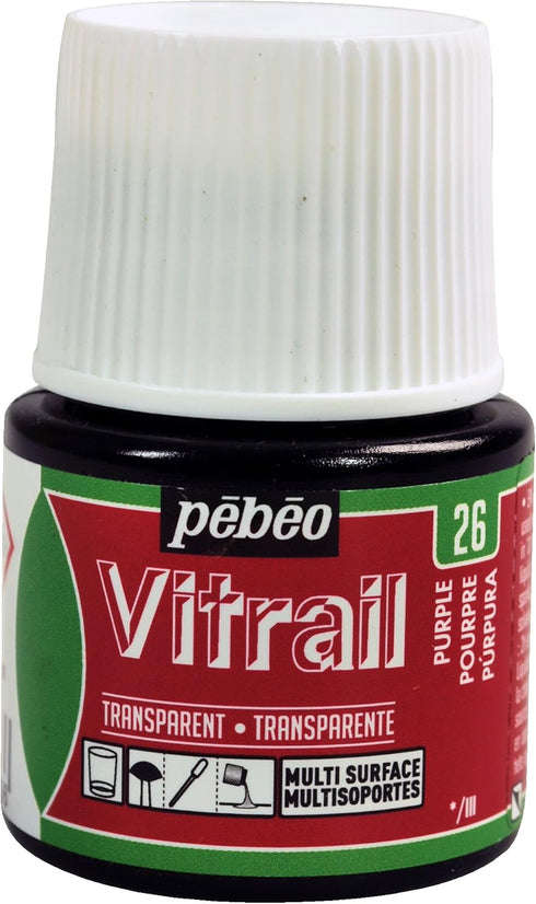 Pebeo Vitrail, Stained Glass Effect Paint, 45 ml Bottle - Purple...