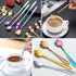 Flower Spoon Coffee Teaspoon Set, PBIEHSR Stainless Steel Tea Spoon Two Different Lengths Dessert Spoon for Stirring Drink Mixing Milkshake Jam, S...