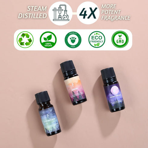Folkulture Sleep Essential Oils for Diffusers for Home, Pack of 3 Essential Oils Set for Diffusers for Home, 100% Pure Oil Scents- Vanilla Essenti...