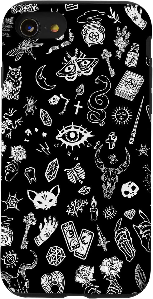 iPhone SE (2020) / 7 / 8 Witchy Gothic Black Spiritual Magic Wicca Mystic Witchcraft Case...