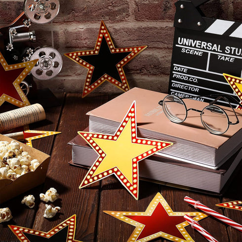 Geosar 90 pcs Movie Star Cardboard Red Carpet Awards Night Cutouts Confetti Cutouts for Bulletin Board Movie Party Decoration Supply Classroom Wal...