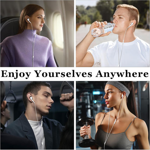 Earbuds Wired Headphones with HiFi Stereo, Clear Calls, Nosie Reduction Built-in Microphone & Volume Control Headsets Compatible with iPhone 14/13...