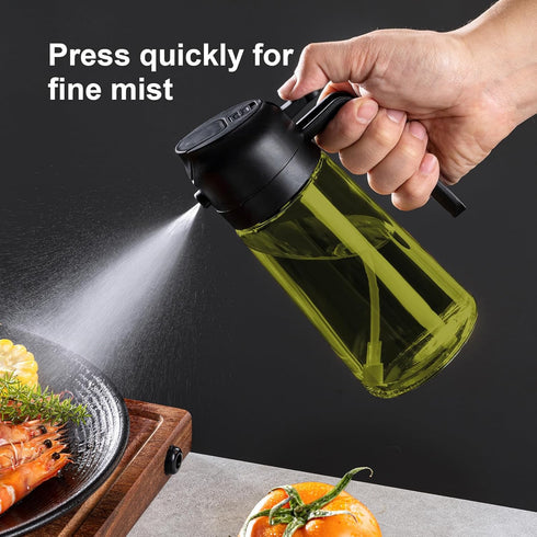 16oz Olive Oil Dispenser for Kitchen - 2 in 1 Olive Oil Dispenser and Oil Sprayer - Olive Oil Dispenser Bottle w/Stickers - Olive Oil Sprayer for ...