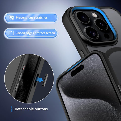 CACOE Magnetic Case for iPhone 15 Pro Max 2023 6.7 inch-Compatible with MagSafe & Magnetic Car Phone Mount,Anti-Fingerprint TPU Thin Phone Cases C...