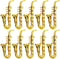 Kisangel Toy Trumpet 10pcs Miniature Saxophone Ornament Mini Plastic Musical Instrument for Mini Music Room(Saxophone) Toy Saxophone...