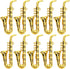 Kisangel Toy Trumpet 10pcs Miniature Saxophone Ornament Mini Plastic Musical Instrument for Mini Music Room(Saxophone) Toy Saxophone...