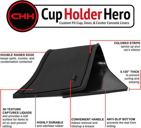 CupHolderHero Fits with Subaru Crosstrek 2018-2022 and Subaru Impreza 2017-2022 Premium Custom Interior Non-Slip Anti Dust Center Console Organize...