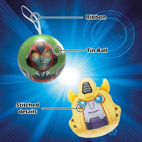 Transformers, 3-in-1 Surprise, 1 Pack, Blind Box Toys for Kids - Collectable Characters from TV Shows - Metal Ball, Plush, Stickers, White Ribbon ...