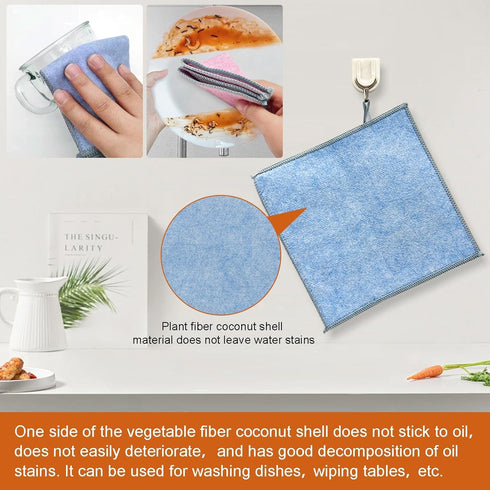 2024 New Multi-Purpose Wet and Dry Double-Layer Steel Wire Dishcloths, Multi-Purpose Steel Wire Dishcloths, Reusable, Suitable for Tableware, Stov...