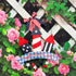 Metal Hanging Americana Fireworks Sign Patriotic Wall Decor American Flag Hanging Metal Star Wreath 4th July Garden Yard Signs Independence Day In...