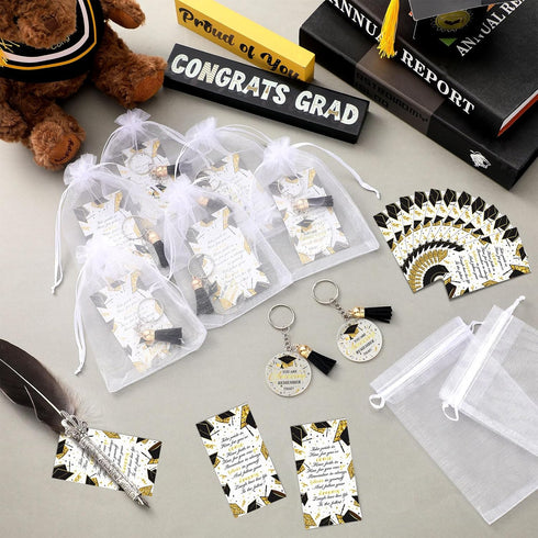 150 Pcs 2025 Graduation Gifts Keychain Class of 2025 Graduation Gifts Include 50 Inspirational Acrylic Keychain with Tassels 50 Grad Cards 50 Orga...