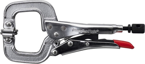 6" Locking C-Clamp, Swivel Pad, Max Clamping Capacity: 2? (50 mm), Throat Depth: 1-13/16? (46 mm), Vinyl Coated Quick Release Handle, PR6S, Strong...