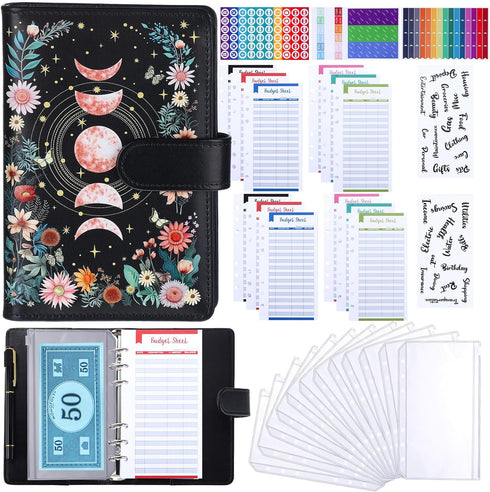 32 Pcs Budget Binder A6 Money Organizer Budget Binder with Zipper Envelope Budget Planner for Cash Budget Money Bill Organizer Expense Budget Shee...