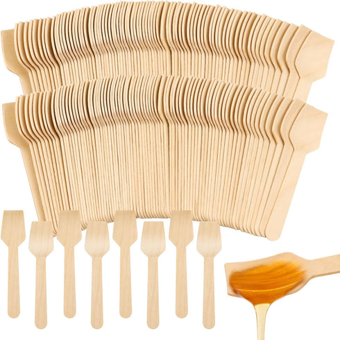 300 Pcs Disposable Mini Wooden Spoons 3.75" Tasting Spoons Ice cream spoon Sampling Spoons...