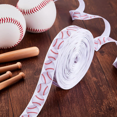 Baseball Ribbon Grosgrain Baseball Craft Ribbon Sports Ball Ribbon for Team Hair Bow Wreath Sport Lanyard Gift Wrapping Crafting Sewing Party Deco...