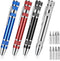 4 Pieces Pen Screwdriver, 8 In 1 Multitool Pocket Screwdriver Mini Screwdriver Set Handy Tool Magnetic Portable Screwdriver Crossing Flathead Scre...