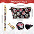 12 Pcs Sugar Skull Pens with Pencil Case Ballpoint Pens Retractable Click Ball Pens Sugar Skull Gifts Skull Pouch with Zipper for Cinco de Mayo Ch...