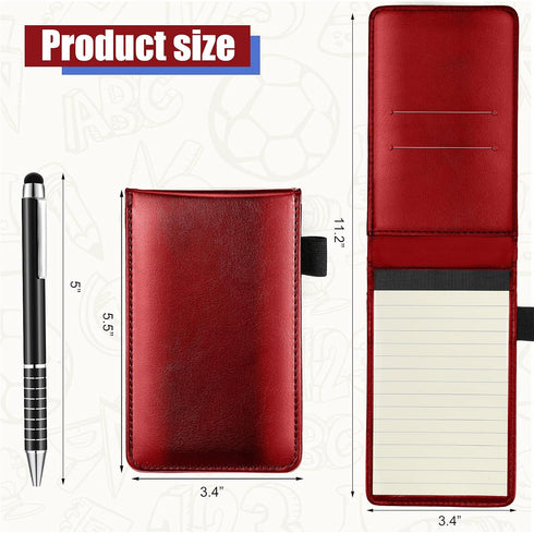 Outus 10 Pcs Mini Pocket Notepad Holder Set Included Mini Pocket Notepad Holder with 50 Lined Sheets, Metal Pen, 8 Pcs 3 x 5 Inch Memo Book Refill...