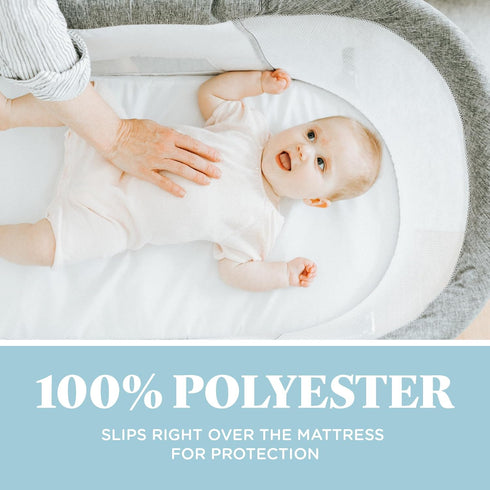 Baby Delight Slumber and Beside Me Doze Sheet, for Bassinet, Machine Washable, White...