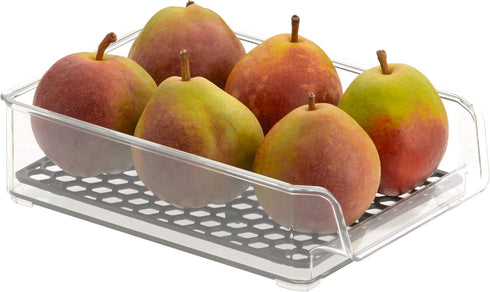 Spectrum Diversified Hexa in-Fridge Small Refrigerator Bin for Storage and Organization of Fruit Vegetables Produce and More, 8.5 x 6 x 2.25, Clea...