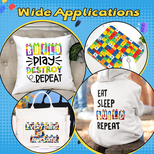 Tintnut Building Block Sublimation Transfer Paper- 12 Sheets 12inchesx10inches Toy Pattern Sublimation Transfer Ink Sheets Compatible with Cricut ...