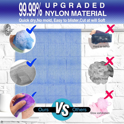 4 Pieces African Bath Sponge African Net Long Net Bath Sponge Transform Your Shower Routine with African Bath Sponges for Exfoliated, Silky Smooth...