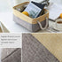 TheWarmHome Decorative Basket Rectangular Fabric Storage Bin Organizer Basket with Handles for Clothes Storage (Gold&Grey, Medium-1Pack,13.8L*9.8W...