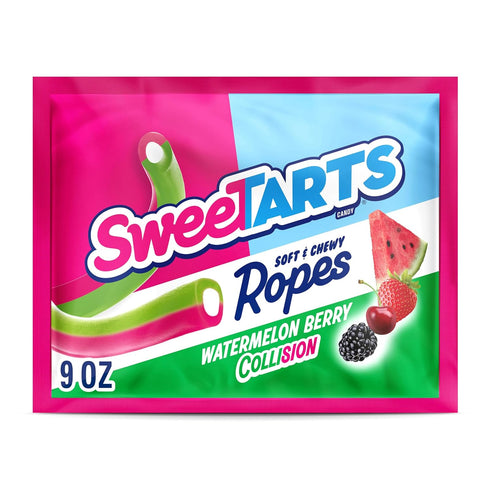 SweeTARTS Ropes, Candy, Watermelon Berry Collision, Soft and Chewy, 9 oz...