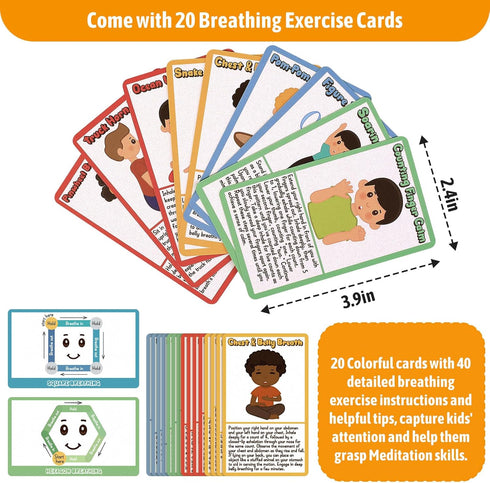 Mindfulness Game for Kids - Tic Tac Toe - Affirmations Cubes - W/20 Breathing Exercise Cards, Calm Down Corner Supplies for Kids Calm & Focus, Cou...